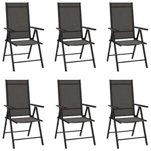 VidaXL 6 db fekete összecsukható textilén kerti szék