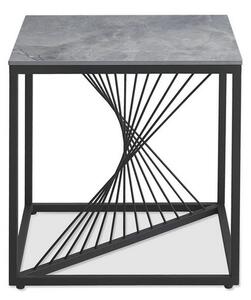 Infinity II dohányzóasztal négyzet márvány / fekete