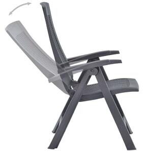 VidaXL 2 db mokka dönthető műanyag kerti szék