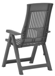 VidaXL 2 db antracitszürke műanyag dönthető kerti szék