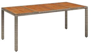 VidaXL szürke polyrattan falapos kerti asztal 190 x 90 x 75 cm