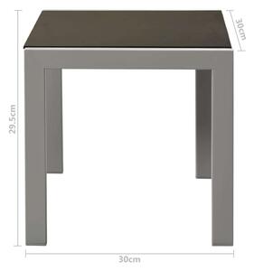 VidaXL 2 db fekete acél és textilén napozóágy asztallal