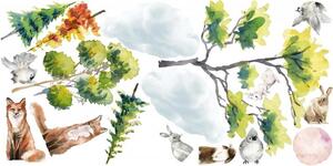 Falmatrica gyerekeknek erdei állatok természetes élőhelyükön 120 x 240 cm