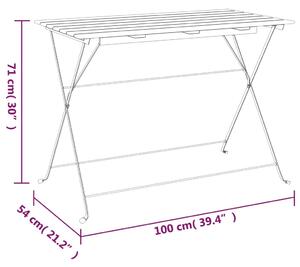 VidaXL tömör akácfa és acél összecsukható bisztróasztal 100x54x71 cm