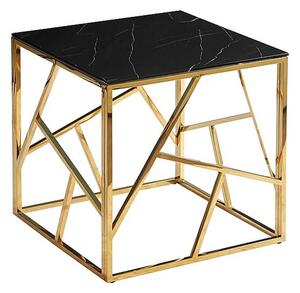 Escada II dohányzóasztal - négyzet, fekete márvány / arany