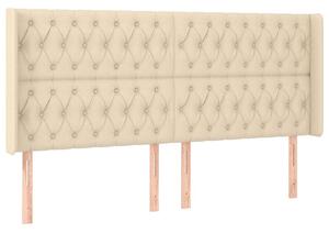 VIDAXL Fejtámla - Krémszín - Szövet - LED - 203x16x118/128cm