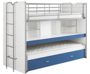Kék emeletes ágy asztallal Vipack Bonny 90 x 200 cm
