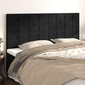 VidaXL Fekete Bársony Fejtámla - 4 db - 90x5x78/88cm