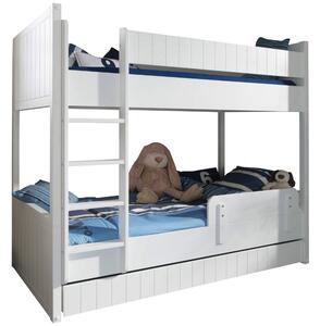 Fehér fa emeletes gyerekágy Vipack Robin 90 x 200 cm