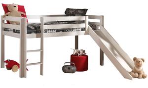 Fehér fenyő emeletes ágy Vipack Pino II. 90 x 200 cm csúszdával