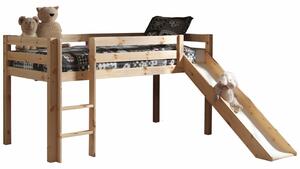 Fenyő emeletes ágy Vipack Pino II. 90 x 200 cm csúszdával