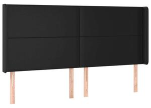 Fekete műbőr led-es fejtámla 163x16x118/128 cm