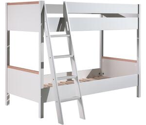 Fehér emeletes ágy Vipack London 90 x 200 cm