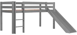 Szürke fenyő emeletes ágy Vipack Pino II. 90 x 200 cm csúszdával