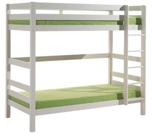 Fehér fenyő emeletes ágy Vipack Pino 90 x 200 cm kerettel középen