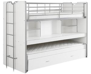 Fehér emeletes ágy asztallal Vipack Bonny 90 x 200 cm