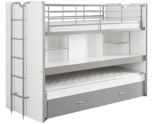 Szürke emeletes ágy asztallal Vipack Bonny 90 x 200 cm