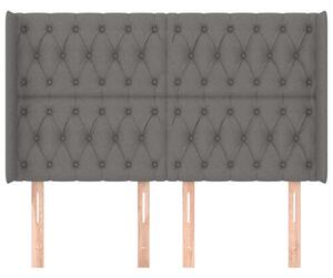Modern Szövet Fejtámla Szárnyakkal - Sötétszürke - 147x16x118/128cm