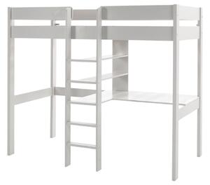 Fehér fenyő emeletes ágy Vipack Pino 90 x 200 cm íróasztallal