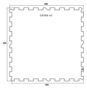 FitFlo SF1050 csempe 95,6 x 95,6 x 1,6 cm - sarok, fekete