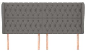 VIDAXL Szövet Fejtámla Szárnyakkal - Sötétszürke - 203x23x118/128 cm