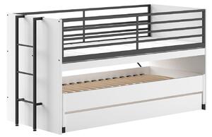 Fehérre lakkozott emeletes ágy Vipack Sam 90 x 200 cm