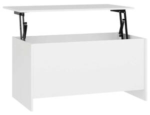 Modern Fehér Emeletes Dohányzóasztal - Tárolóval - 102x55.5x52.5 cm