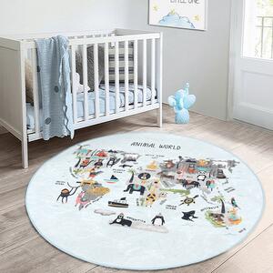 Világoskék gyerek szőnyeg ø 120 cm Comfort – Mila Home