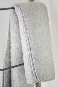 IB Laursen Fehér pamut takaró szürke csíkokkal 130x180 cm