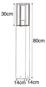 Ipari kültéri állólámpa rozsdabarna 80 cm IP44 - Charlois