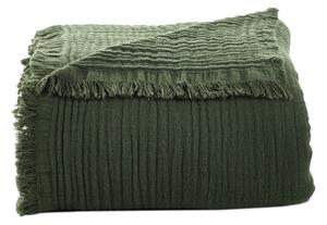 Sötétzöld muszlin ágytakaró 200x250 cm – Mijolnir