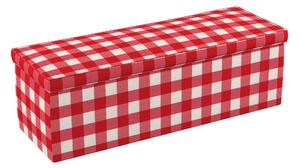 Tároló ládika termék színe piros szövet mintás