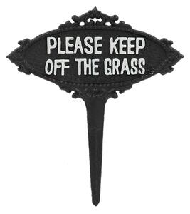 Fém kerti leszúrható dekoráció Please Keep off the Grass – Esschert Design