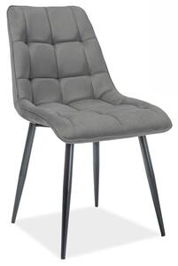 Chic Velvet matt étkezőszék, szürke / fekete