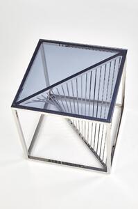 Infinity dohányzóasztal négyzet, átlátszó / ezüst