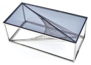 Infinity dohányzóasztal téglalap, átlátszó / ezüst