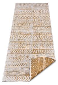 Okkersárga-fehér kültéri szőnyeg 80x250 cm Biri – NORTHRUGS