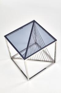 Infinity dohányzóasztal négyzet, átlátszó / ezüst