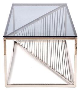 Infinity dohányzóasztal téglalap, átlátszó / ezüst