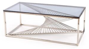 Infinity téglalap alakú dohányzóasztal, átlátszó / ezüst