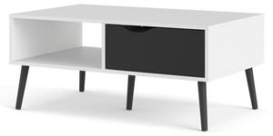 Oslo fekete-fehér dohányzóasztal, 99 x 60 cm - Tvilum