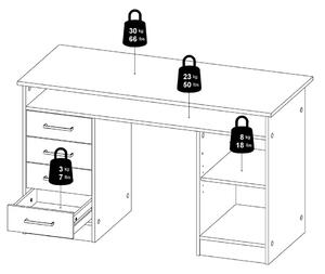 Function Plus íróasztal tölgyfa dekorral - Tvilum