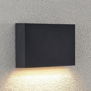 Lindby LED kültéri fali lámpa Jarte, 20 cm, lefelé, szürke, IP65, Fekete, Műanyag, Modern