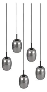 Fekete-ezüstszínű függőlámpa üveg búrával ø 48 cm Barret – Trio Select