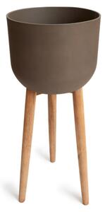 Stahl barna kaspó, magasság 86 cm - Kave Home