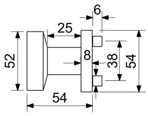 Kilincs KNOB 03, jobb, fekete