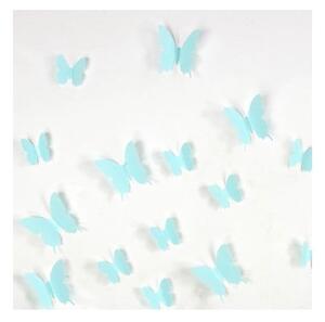 Butterflies 12 db-os türkiz 3D falmatrica szett - Ambiance