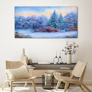 Üvegkép Akvarell hófa erdő