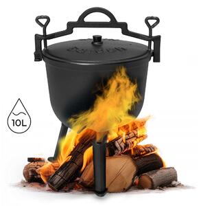 Kociołek żeliwny stojący 10l garnek myśliwski ognisko grill multigarden