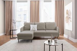 Movani ágyazható balos sarokkanapé - Loft 02 bézs szövött szövet / fekete lábak